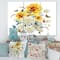 Designart - Vintage Chrysanthemums and Sunflowers - Traditional Canvas Wall Art Print